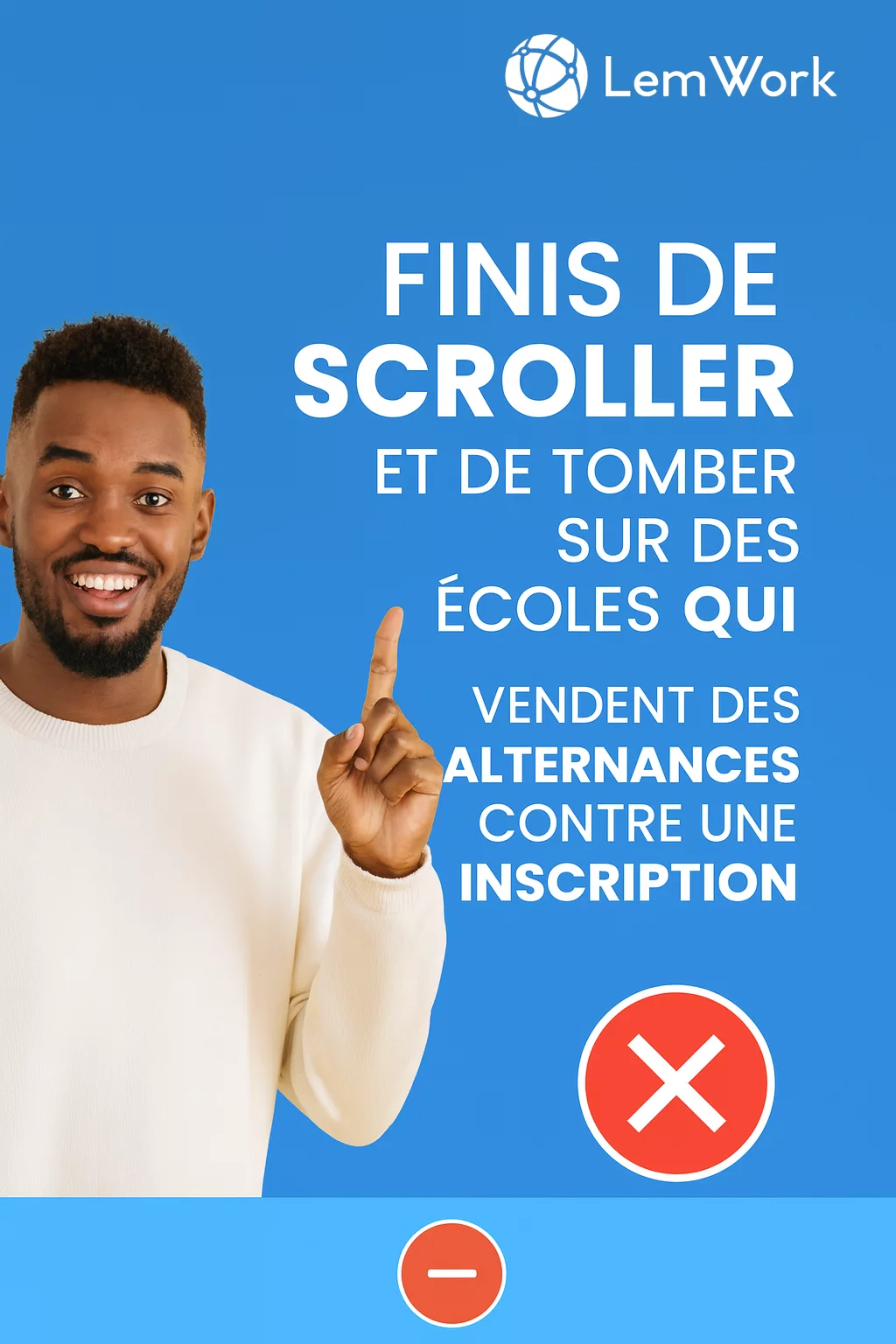 Affiche de campagne LemWork consacrée à la recherche d’alternance