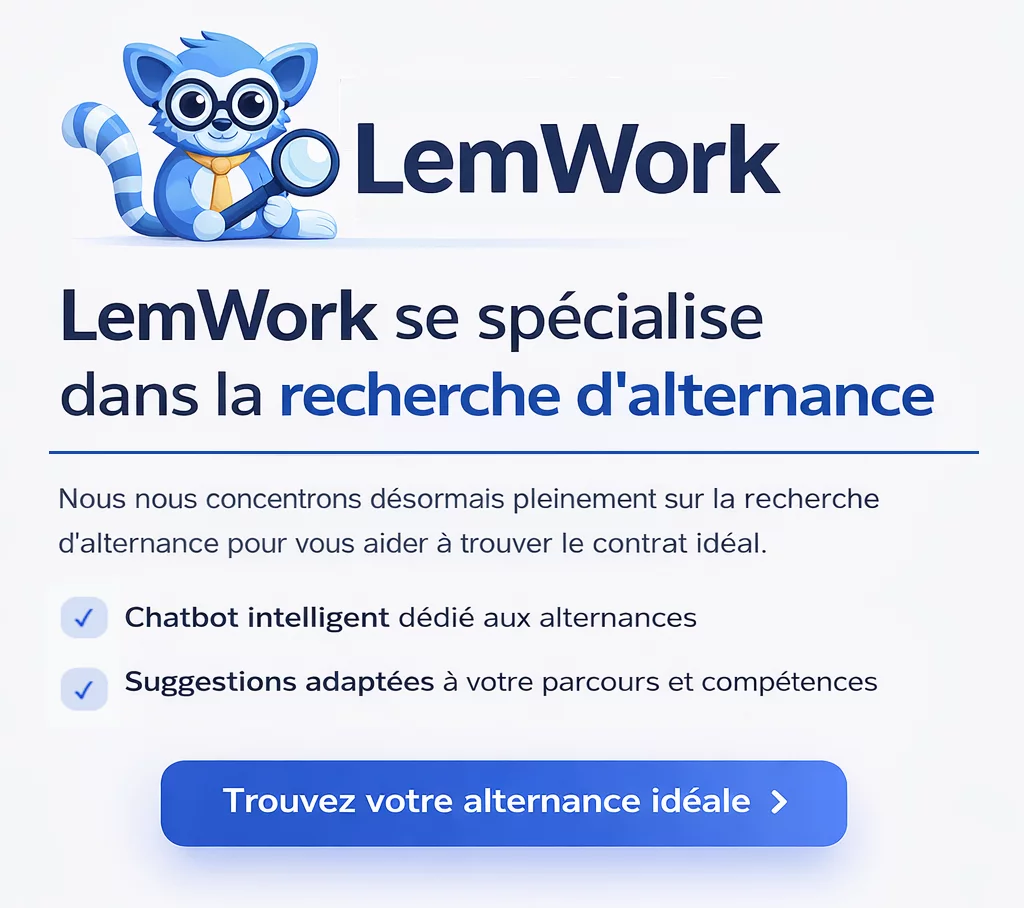 Recherche personnalisée d’une alternance sur la plateforme LemWork